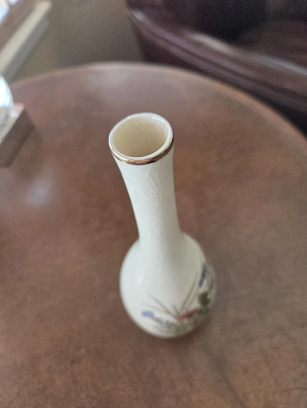 Vintage Otagiri Japan Quail & Chrysanthemum Porcelain Bud Vase